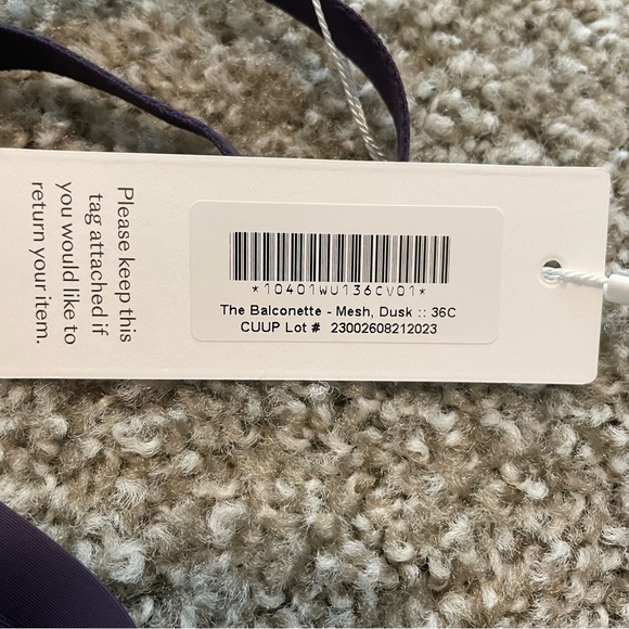 NWT CUUP The Balconette bra mesh dusk purple 36C - Picture 4 of 5